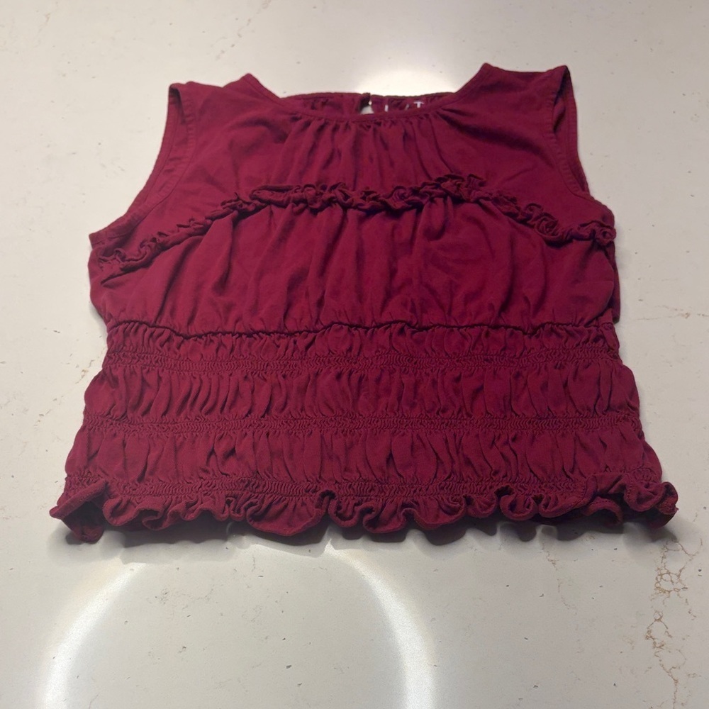 ⭐️LOFT tank top with ruffles  size XS